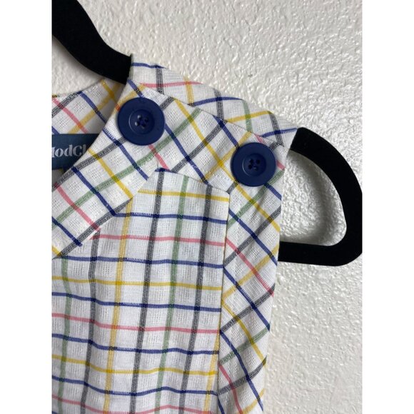 Modcloth Up With The Fun Plaid  Sleeveless Shift Dress‎ Women Large Pinup Retro - Picture 15 of 16